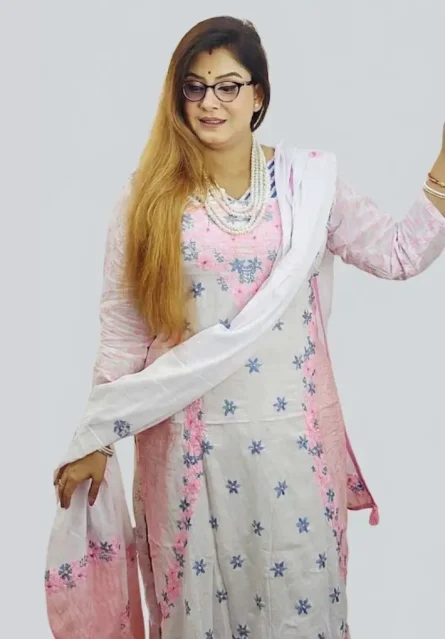 স্টিচ থ্রি পিস  পিওর কটন কাপড় বেক্সি ভয়েল - Image 2