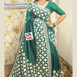 ব্লেন্ডেড সিল্ক সুতোর হাতের কাজের শাড়ি - Image 1