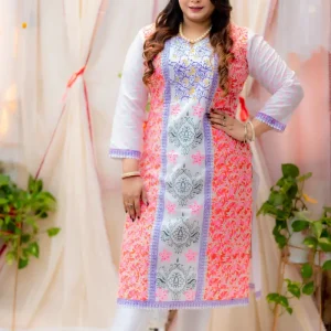 অরবিট ভয়েল কাঠব্লক কুর্তি - Image 3