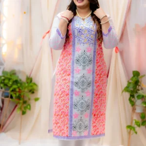 অরবিট ভয়েল কাঠব্লক কুর্তি - Image 2