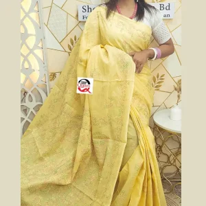 প্রাইড কটন স্যাডোওয়ার্ক শাড়ী - Image 5