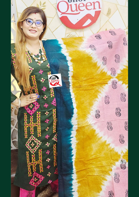 Bexi Voyel Cotton Stitched Three Piece - Image 2