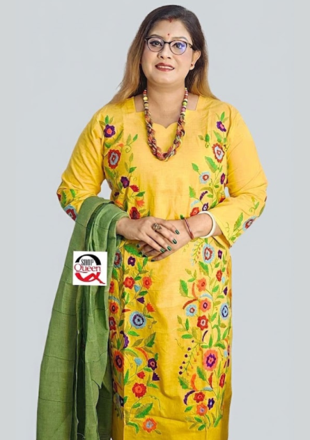 অরবিট ভয়েল হাতের কাজ এর থ্রিপিস - Image 2